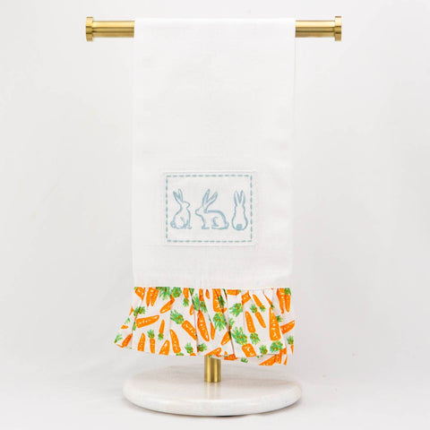 Carrot Ruffle Hand Towel   White/Multi   20x28