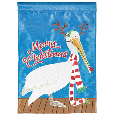 Christmas Red Nosed Pelican Garden Flag