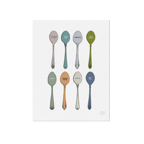 Tasty Spoons Louisiana Art Print 11x14