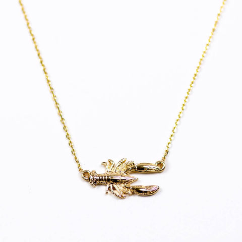 Crawfish Necklace   Gold   16"