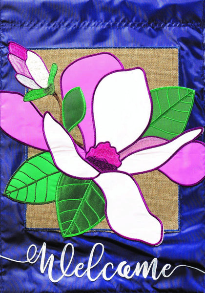 Garden Flag Welcome Magnolia Burlap 13x18
