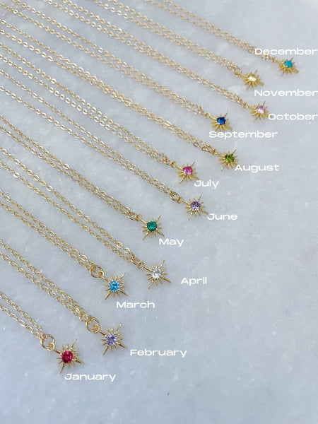 Birthstone Necklace, Birthstone Jewelry Personalized Jewelry: April / 18"