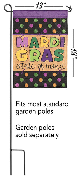 Garden Flag Mardi Gras State Of Mind 13x18