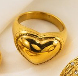 18K Gold Wrapped Heart Ring