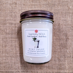 Soy Candle - Mint Julep - Eucalyptus Spearmint: 8oz Mason