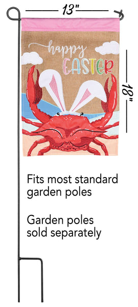 Garden Flag Crab Happy Easter 13x18