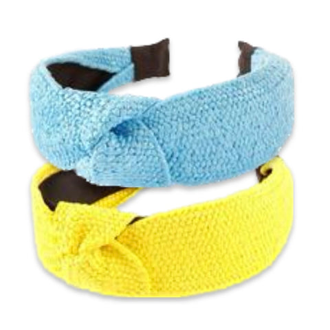 Rafia Headband Blue or Yellow