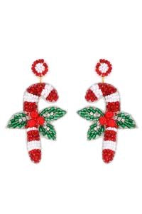 Beaded Candy CaneChristmas Earrings