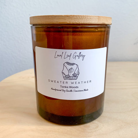 Sweater Weather Tonka Woods Soy Candle - Warm Earthy Scents