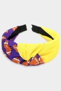 Two Toned Yellow and Purple Football Headband