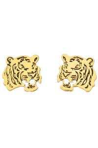 14k Gold dipped Tiger stud earrings