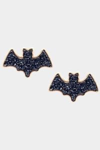 Druzy Bat Halloween Stud Earrings
