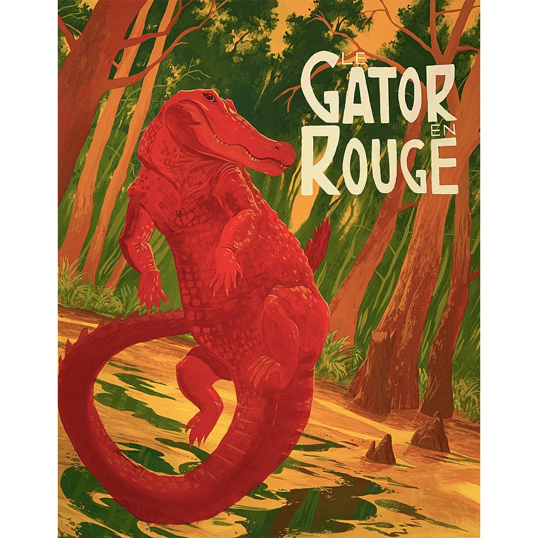 Le Gator En Rouge 11x14 Art Print