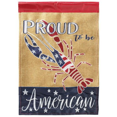 CRAWFISH PROUD AMERICAN  Garden Flag