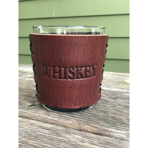 Leather Wrapped Rocks Glass - Whiskey
