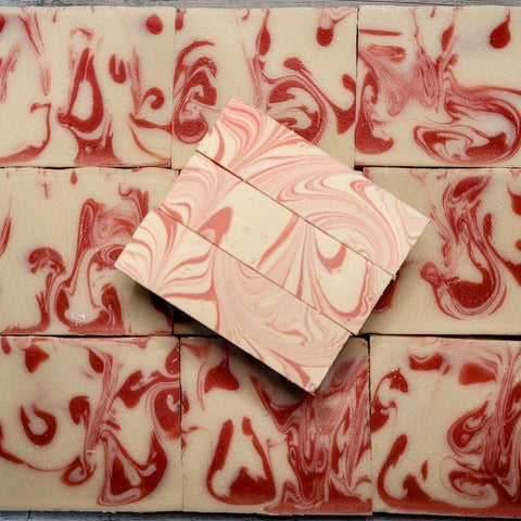 Peppermint Bark Artisan Soap - Holiday Soap - Christmas  Winter Scents
