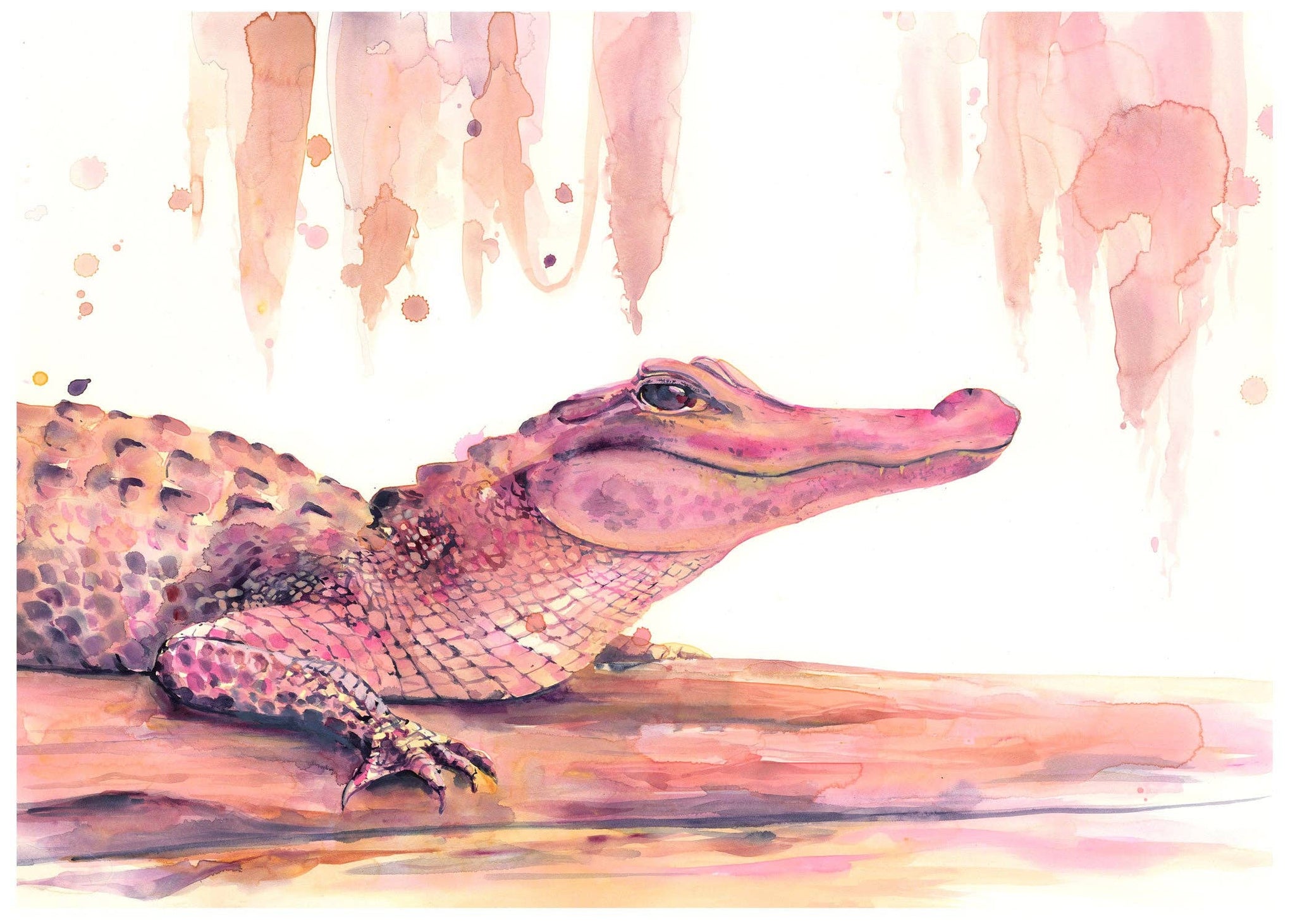 Pink Alligator Print by Lyla Clayre