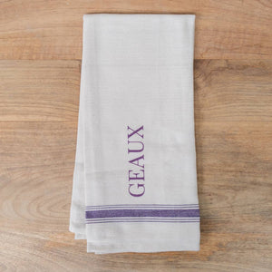 Geaux Hand Towel   Cream/Purple   20x28