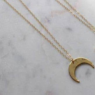 Modern Gold Moon Necklace