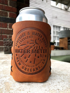 Leather Can Cooler Koozie - Watermeter New Orleans