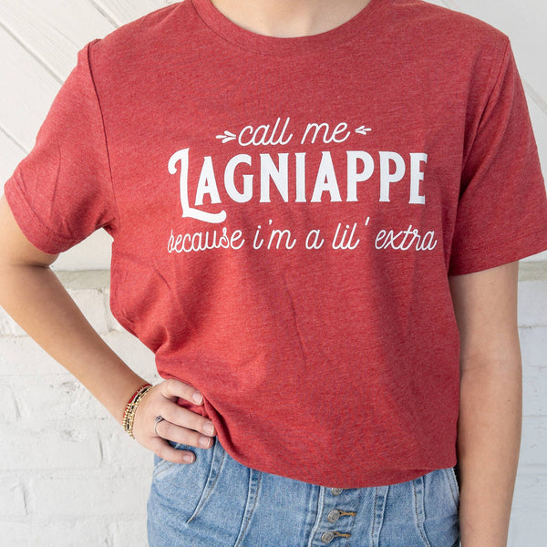 Call Me Lagniappe T-Shirt: Size XS-2XL / Rose