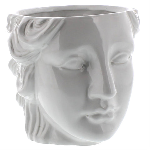 Juno Ceramic Head Cachepot - White