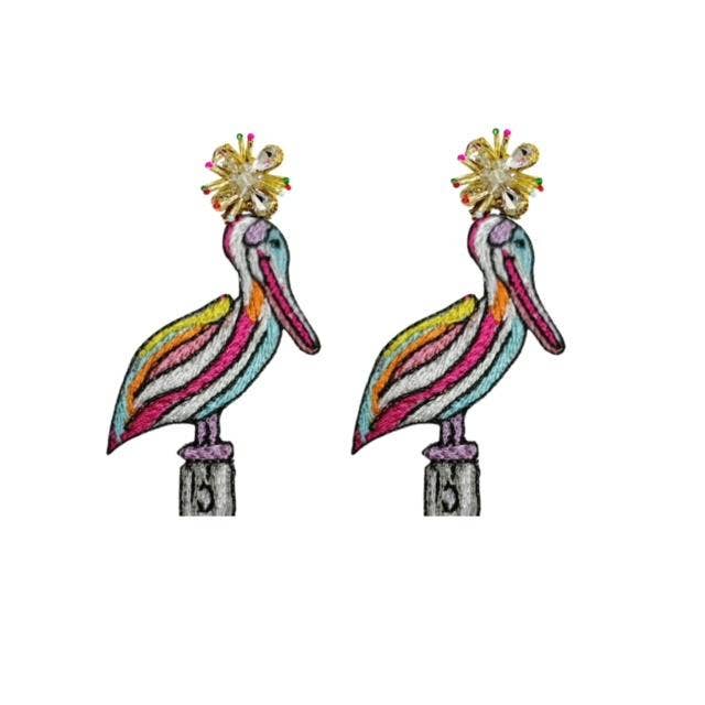 Colorful Pelican Earrings
