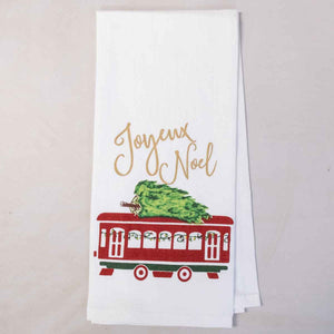 Joyeux Noel Flour Sack Hand Towel   White/Multi/Gold   20x28