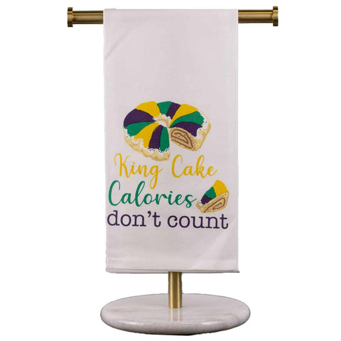 King Cake Calories Hand Towel   White/Multi   20x28