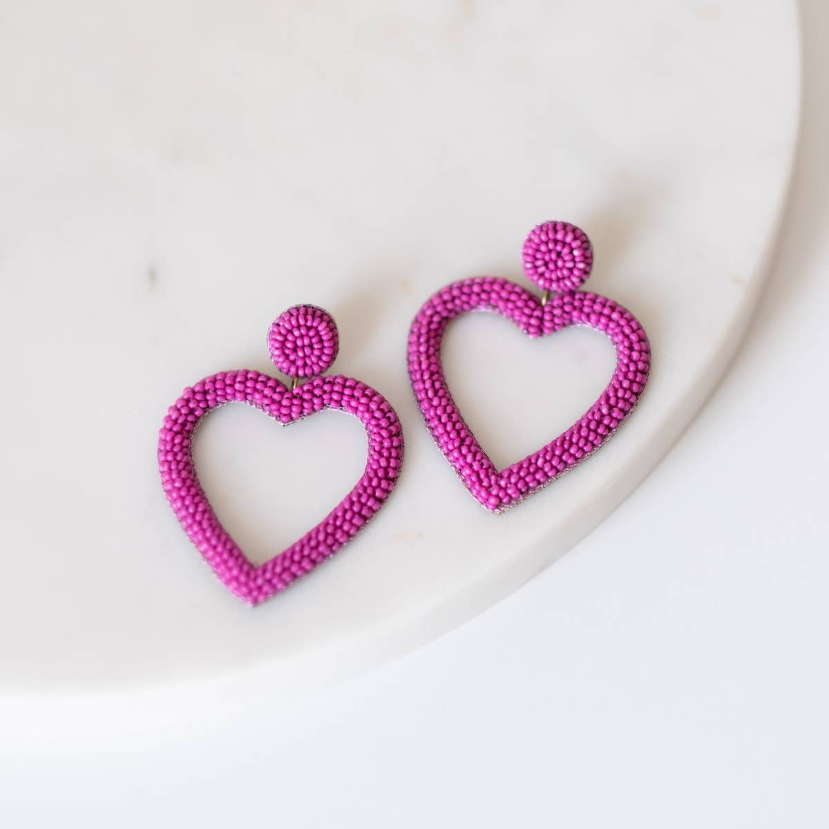 Cupid Beaded Earrings Pink 2.75"