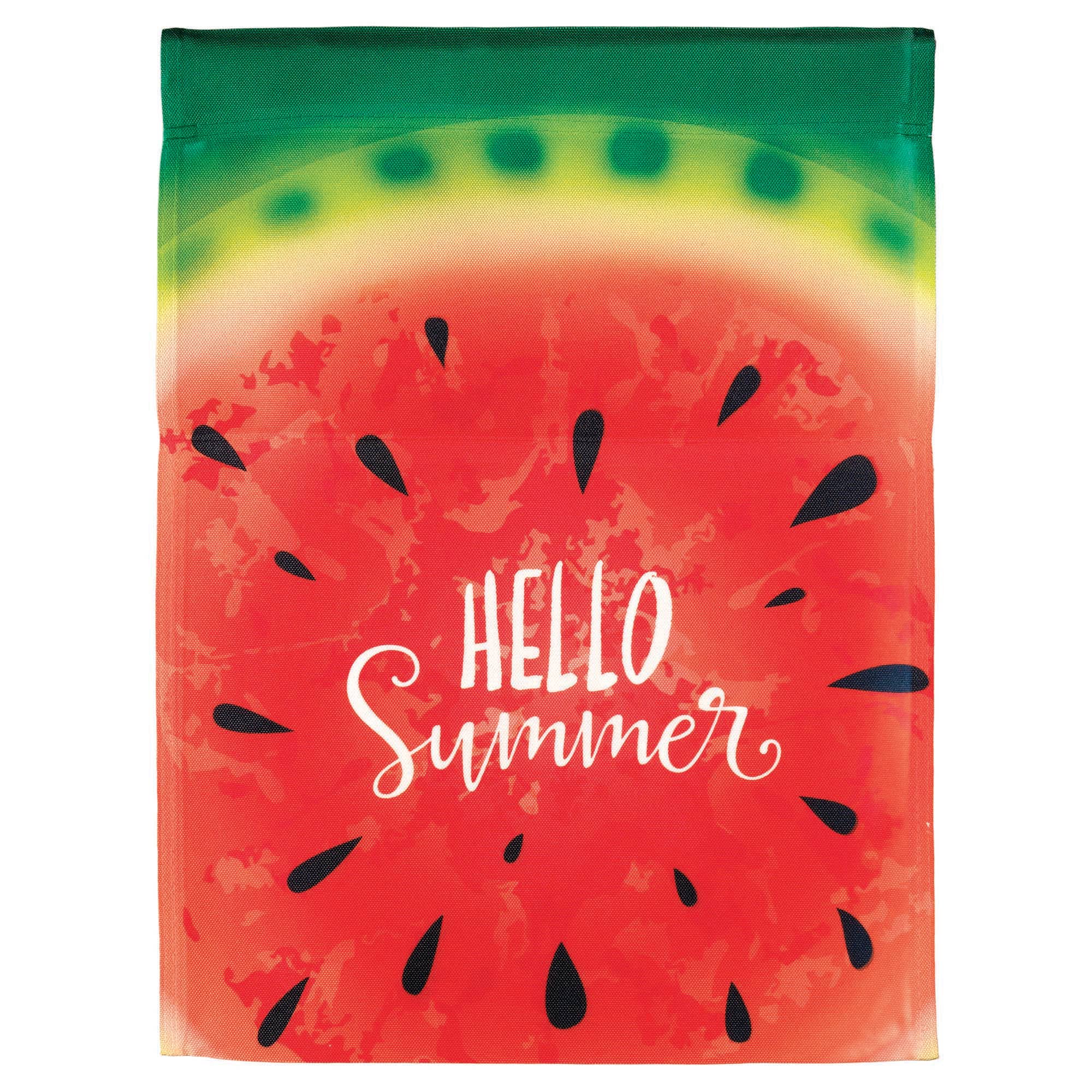 Hello Summer Watermelon Garden Flag