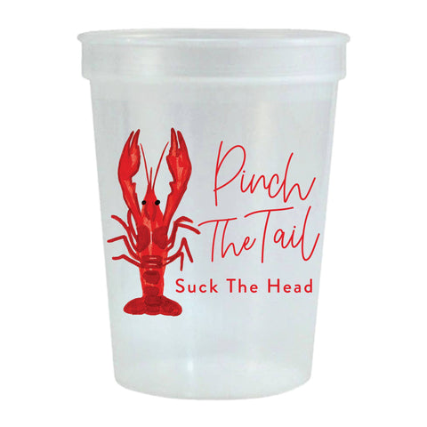 Pinch The Tail Suck The Head Crawfish - Set of 6 Stadium Cup