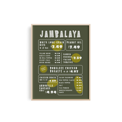 Jambalaya Retro Grocery Ad - Kitchen Art Print