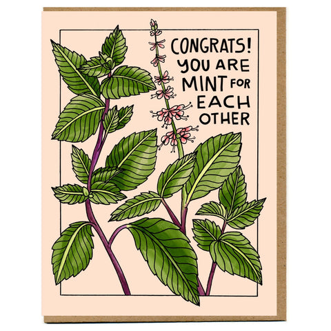 Congrats! You Are Mint For Each Other Card