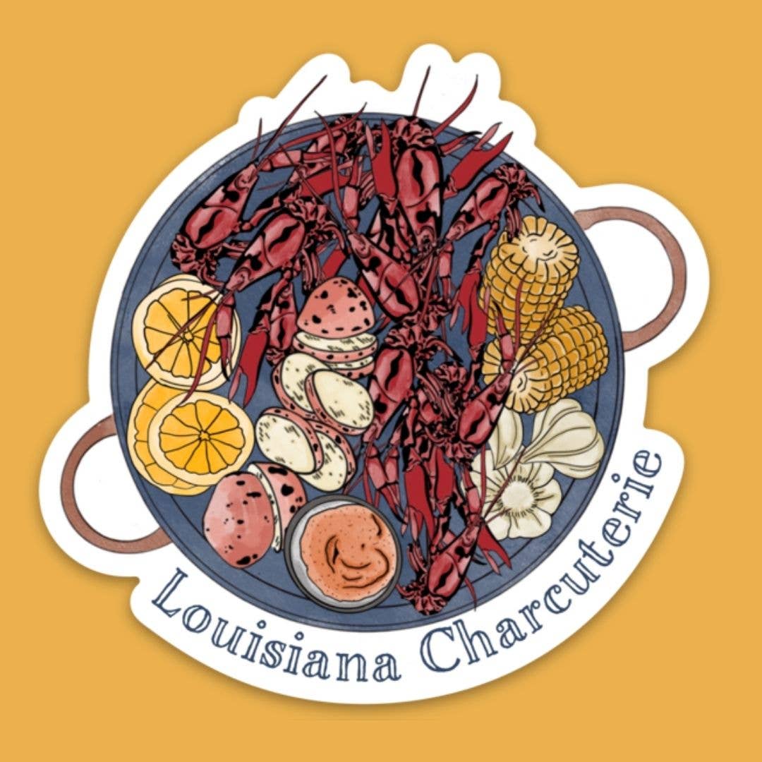3" Louisiana Charcuterie Crawfish Boil Waterproof Sticker