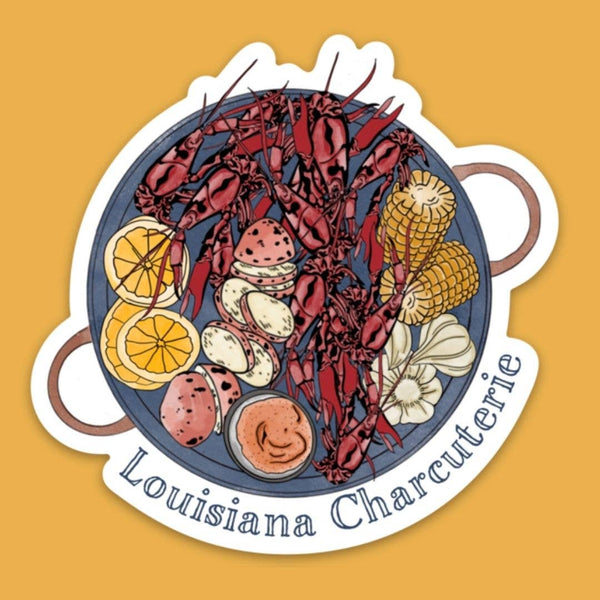 3" Louisiana Charcuterie Crawfish Boil Waterproof Sticker