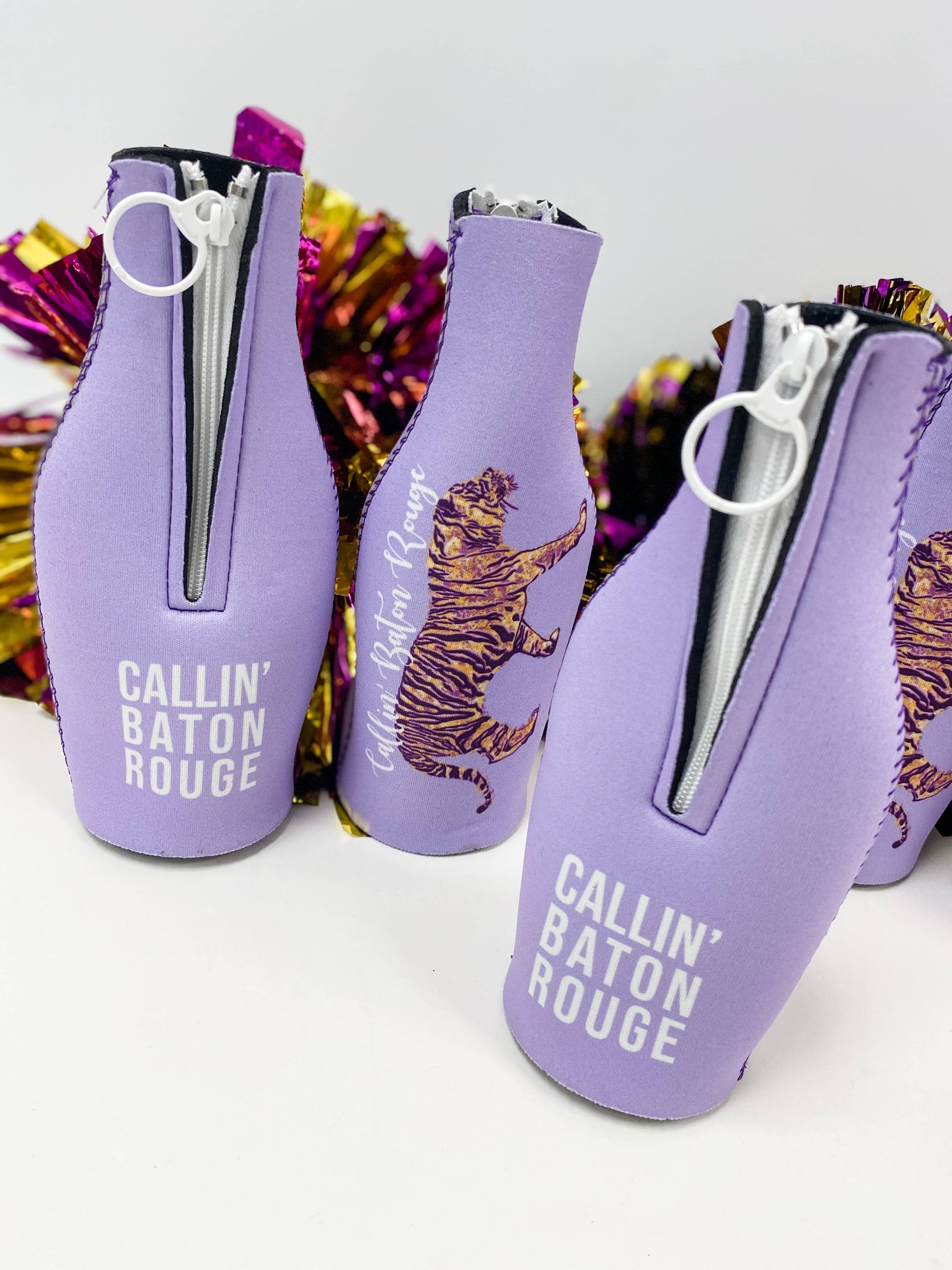 Callin' Baton Rouge Lavender Zippered Bottle Koozie – Local Leaf Gallery