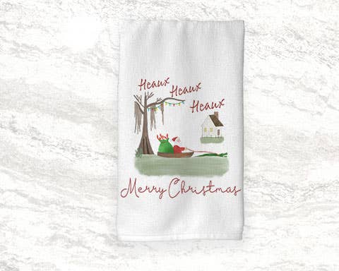 Christmas Hand Towel | Cajun Santa in the Swamp