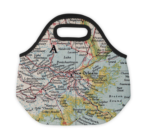 New Orleans Louisiana Map Lunch Bag