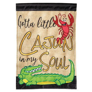 CAJUN IN MY SOUL BURLAP  Garden Flag