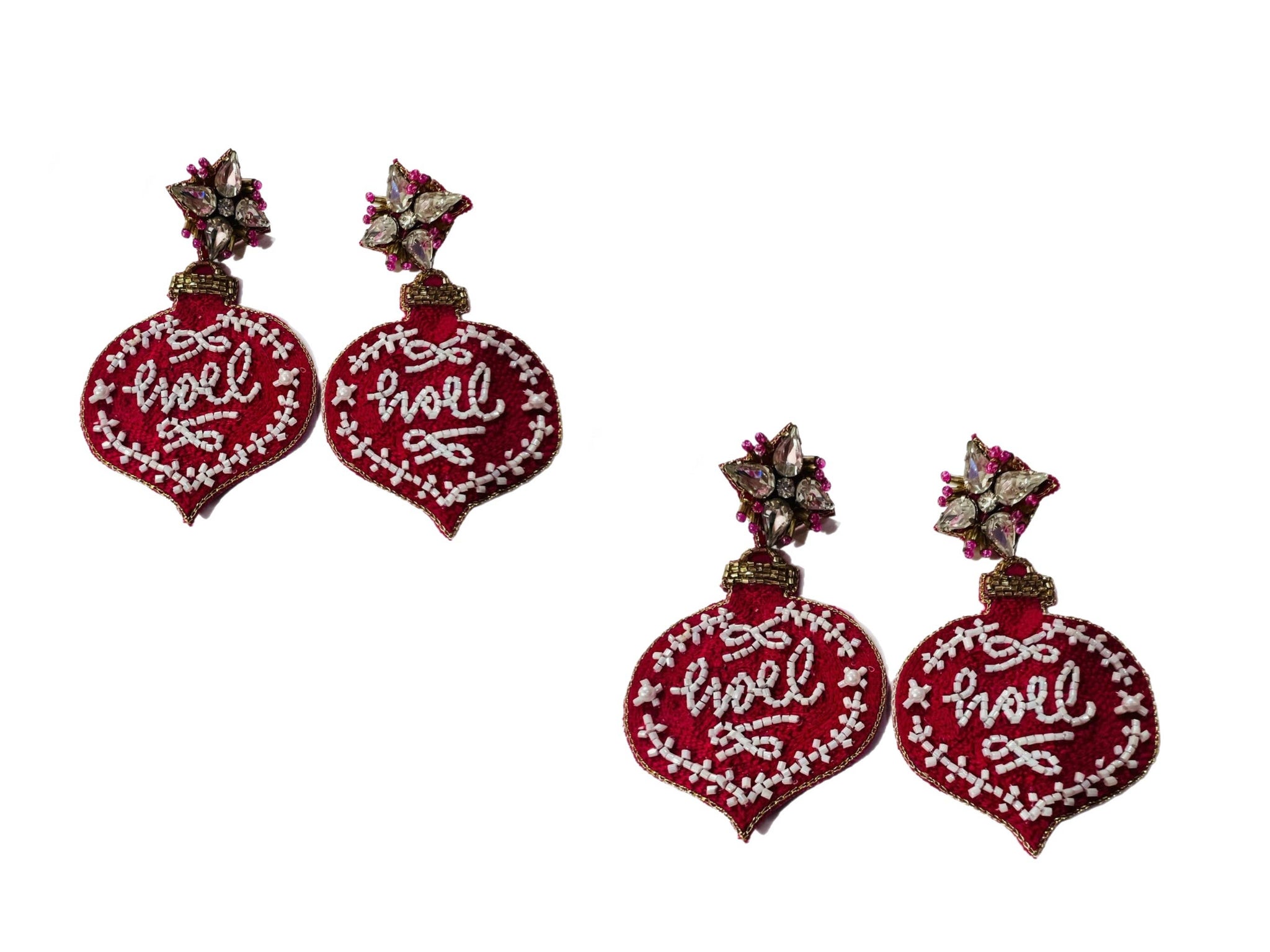 Pink Noel Ornament Earrings