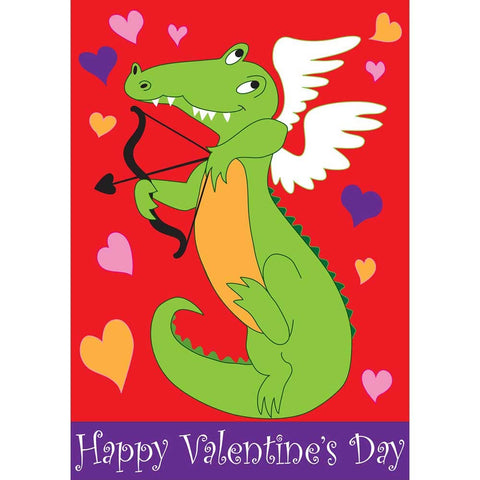 Alligator Cupid Valentine’s Day Garden Flag