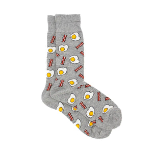 Men's Bacon and Eggs Socks   Gray/Red/White  One Size