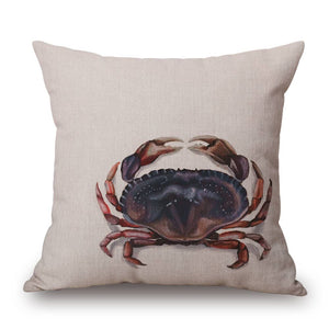 Crab Artwork Decorative Pillow, Cushion