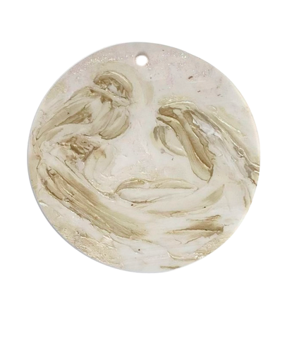 Abstract Holy Family  3” Round Ceramic Christmas Ornament