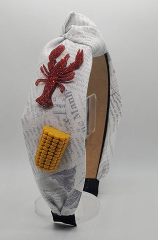 Crawfish Headband, Newspaper 3D, Mud Bugs, Seafood  Headband