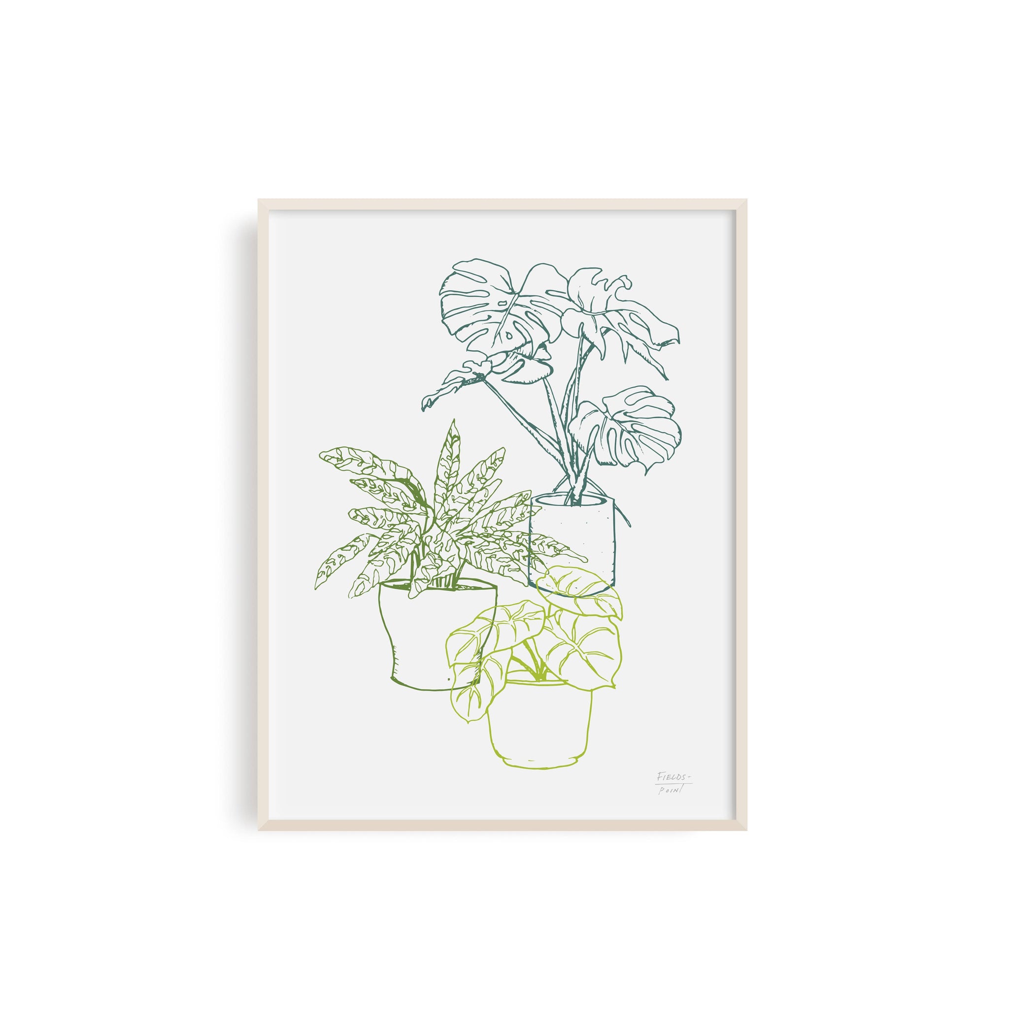 Three Potted Plants Art Print