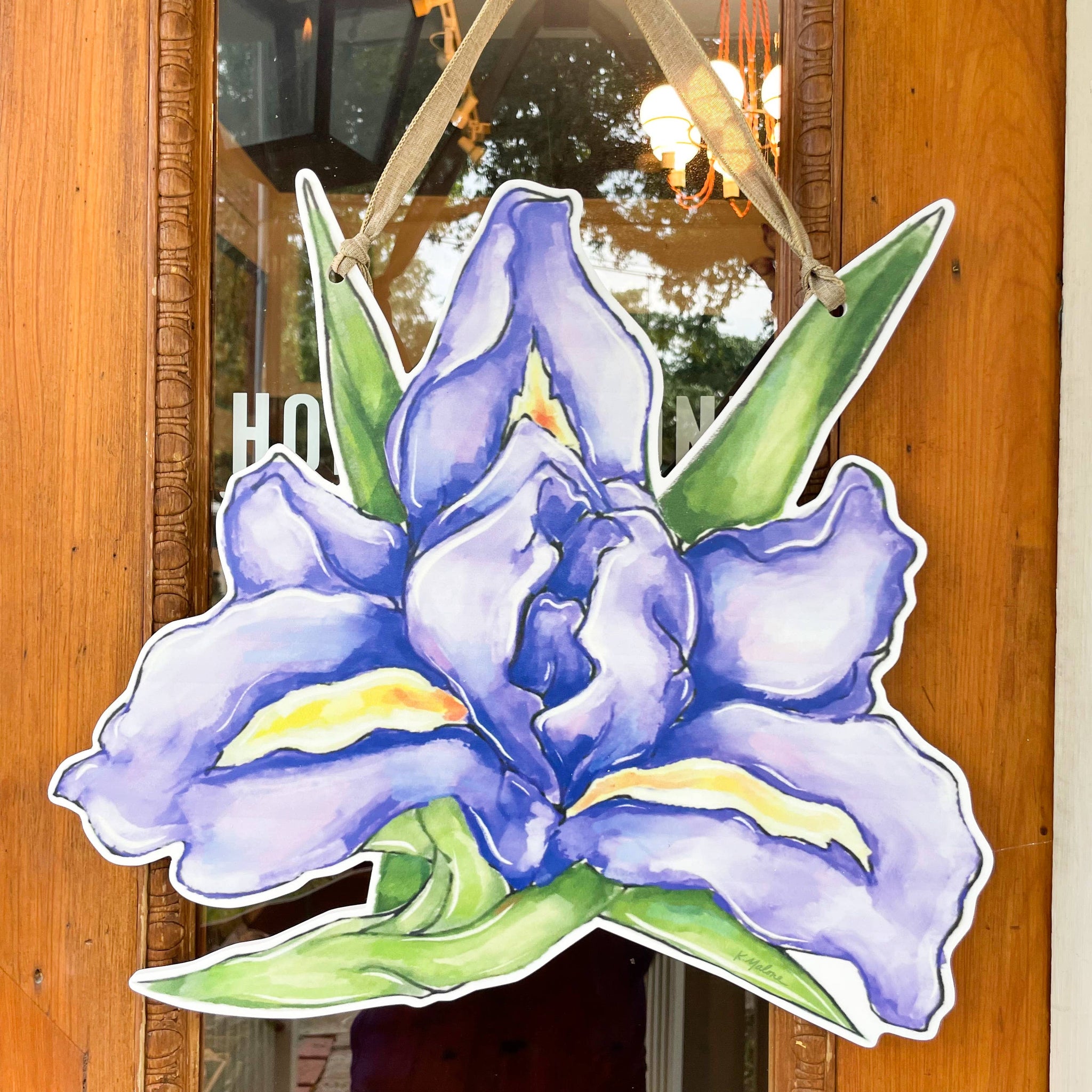 Purple Iris Door Hanger