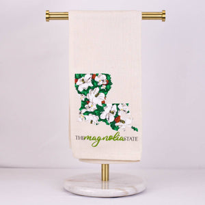 Louisiana Magnolia Hand Towel   Cream/Multi   20x28