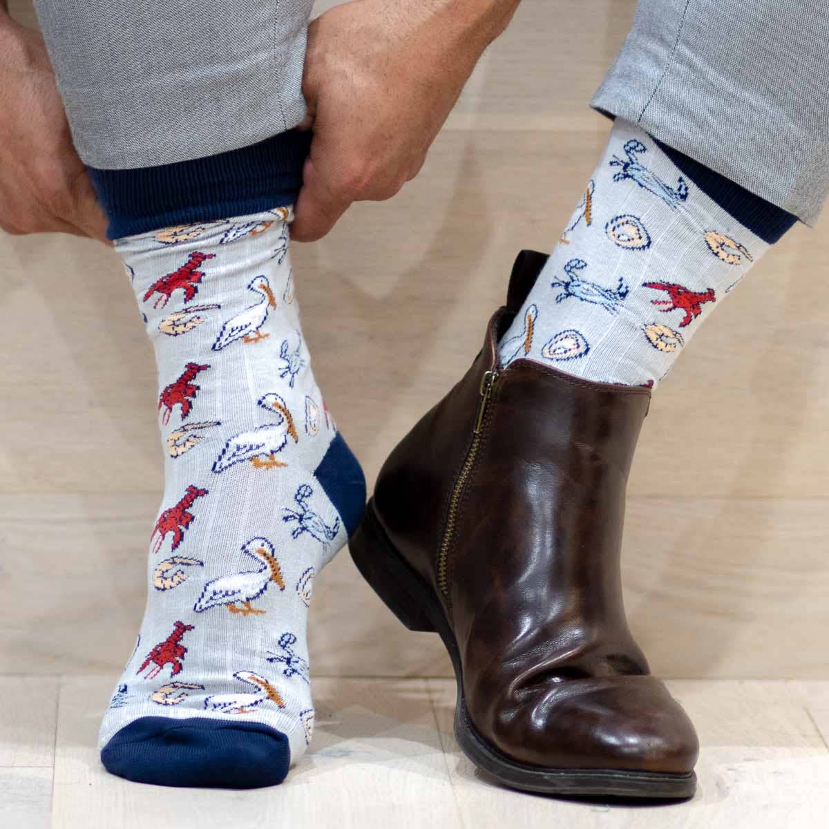 Men's Going Coastal Socks   Gray/White   One Size